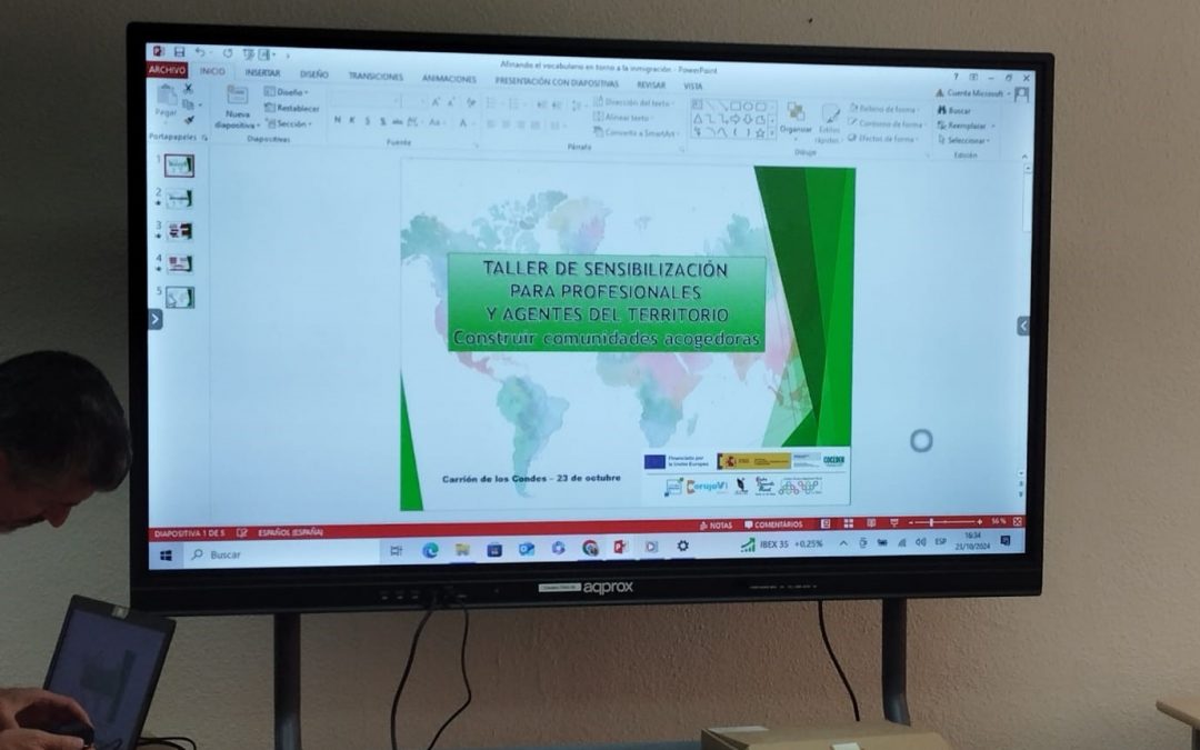Profesionales de Saldaña, Frómista y Carrión de los Condes participan en las formaciones del Programa “Miradas Diversas para construir comunidades acogedoras”. 