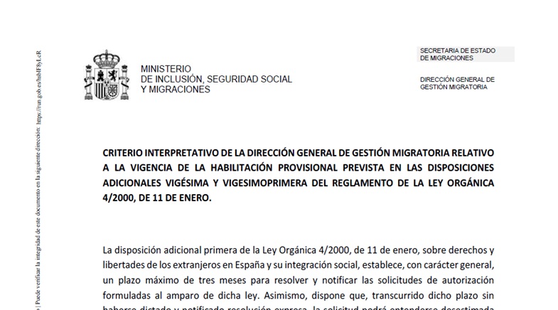 Comunicado ministerial sobre el retraso en las resoluciones del proceso de regularización extraordinario